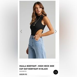 Showpo High Neck Cutout Bodysuit